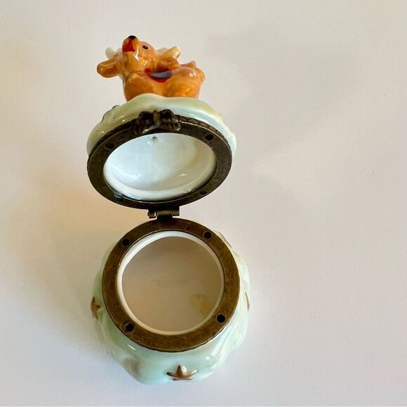 Reindeer Cloud Trinket Ring Box  Vintage - Picture 2 of 7
